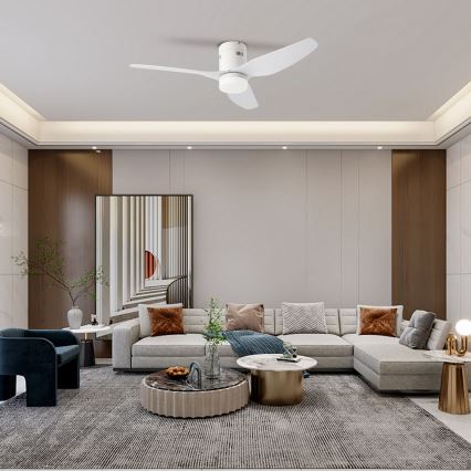 ZEVENTI - LED-Deckenventilator PADUA LED/18W/230V 3000-6000K Wi-Fi Tuya weiß + Fernbedienung