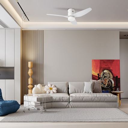ZEVENTI - LED-Deckenventilator PADUA LED/18W/230V 3000-6000K Wi-Fi Tuya weiß + Fernbedienung
