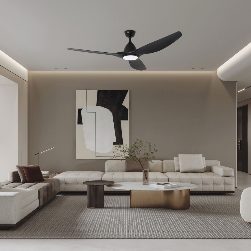 ZEVENTI - LED-Deckenventilator URBINO LED/20W/230V 3000-6000K Wi-Fi Tuya schwarz + Fernbedienung