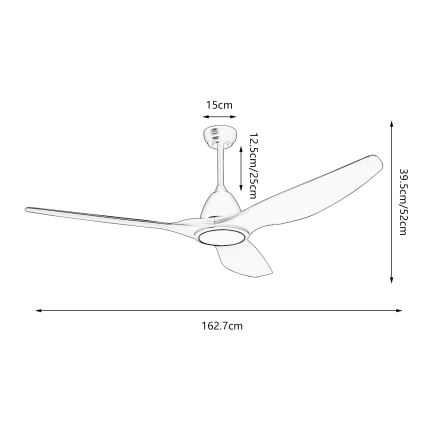 ZEVENTI - LED-Deckenventilator URBINO LED/20W/230V 3000-6000K Wi-Fi Tuya Weiß + Fernbedienung