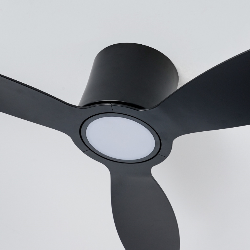 ZEVENTI - LED-dimmbarer Deckenventilator VENTORA LED/24W/230V 3000/4000/6000K Wi-Fi Tuya schwarz + Fernbedienung