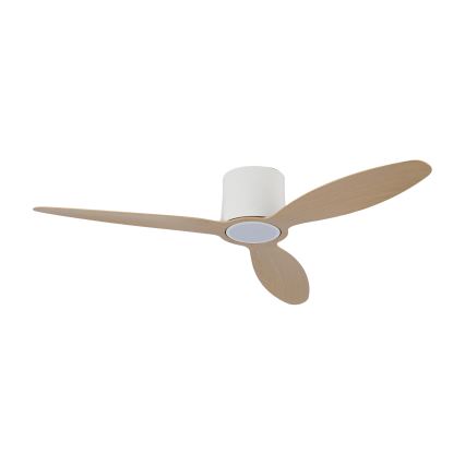 ZEVENTI - LED dimmbarer Deckenventilator VENTORA LED/24W/230V 3000/4000/6000K Wi-Fi Tuya weiß/Eiche + Fernbedienung