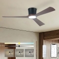 ZEVENTI - LED dimmbarer Deckenventilator AUREX LED/24W/230V 3000/4000/6000K Wi-Fi Tuya schwarz/nussbaum + Fernbedienung