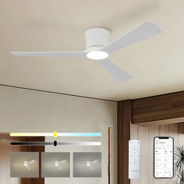 ZEVENTI - LED dimmbarer Deckenventilator AUREX LED/24W/230V 3000/4000/6000K Wi-Fi Tuya weiß + Fernbedienung