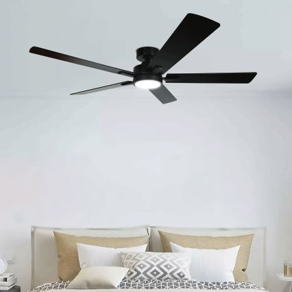ZEVENTI - LED-dimmbarer Deckenventilator WAIKIKI LED/20W/230V 2700-6500K 132 cm schwarz + Fernbedienung
