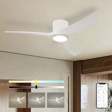 ZEVENTI - LED-dimmbarer Deckenventilator ORBITO LED/24W/230V 3000/4000/6000K Wi-Fi Tuya weiß + Fernbedienung
