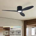 ZEVENTI - LED-dimmbarer Deckenventilator VENTORA LED/24W/230V 3000/4000/6000K Wi-Fi Tuya schwarz + Fernbedienung