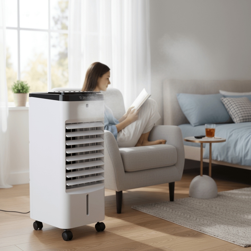 ZEVENTI - Luftkühler ARCTIC 60W/230V schwarz/weiß + Fernbedienung