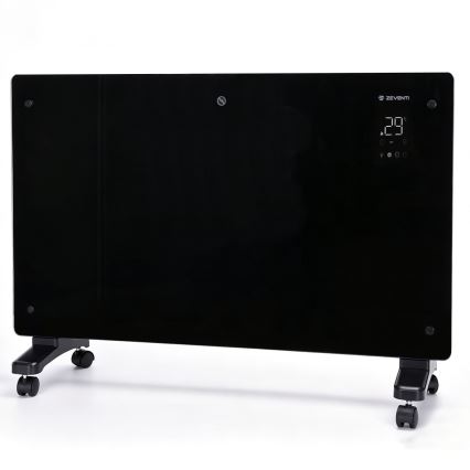 ZEVENTI - Smart wandmontierter elektrischer Direktheizer/Konvektor mit LCD-Display 1000/2000W/230V Wi-Fi schwarz