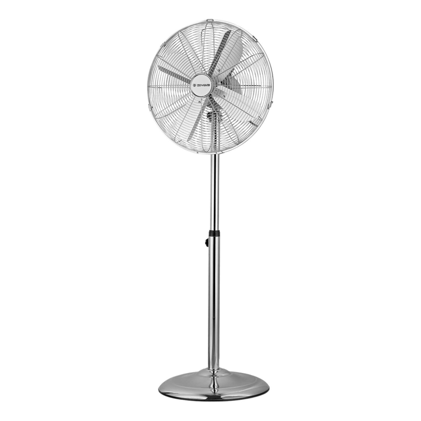 ZEVENTI - Standventilator FLOW 50W/230V, Ø 45 cm, glänzender Chrom