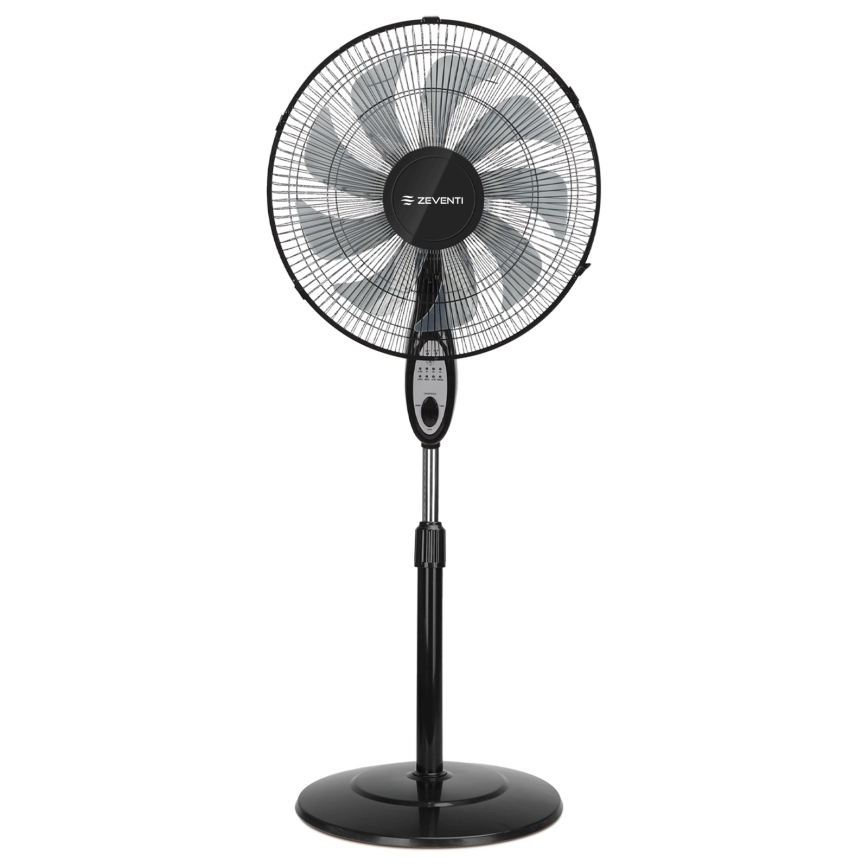 ZEVENTI - Standventilator FLOW 55W/230V 130 cm schwarz + Fernbedienung