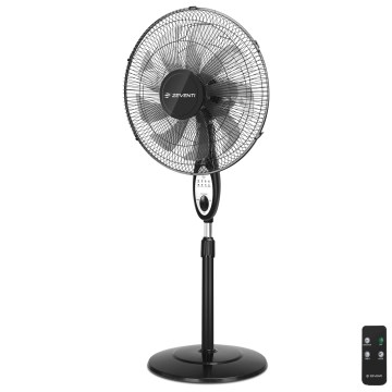 ZEVENTI - Standventilator FLOW 55W/230V 130 cm schwarz + Fernbedienung