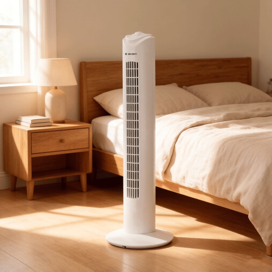 ZEVENTI - Turmventilator FLOW 45W/230V weiß