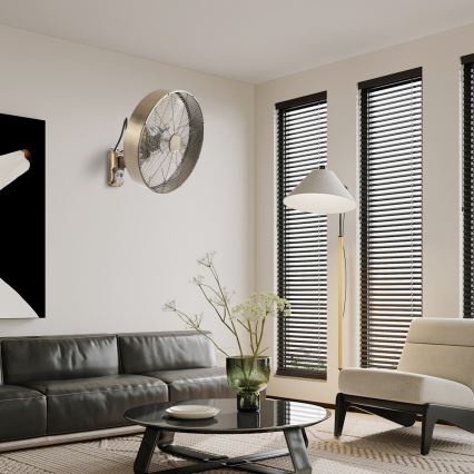 ZEVENTI - Wandventilator FANNY 50W/230V Ø 45 cm bronzefarben + Fernbedienung