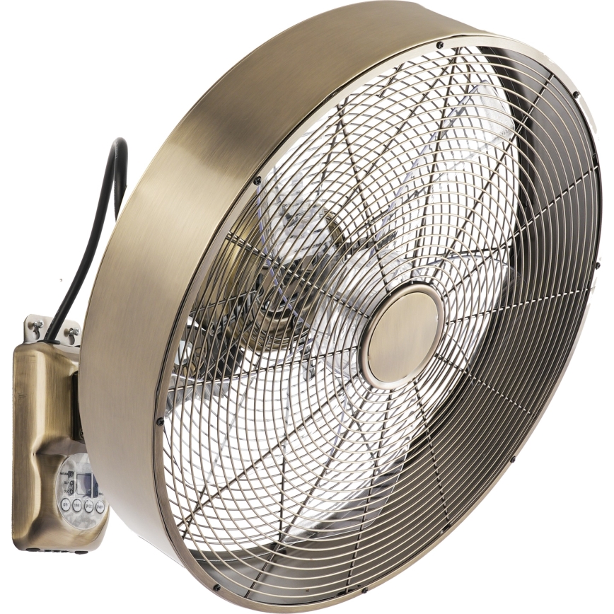 ZEVENTI - Wandventilator FANNY 50W/230V Ø 45 cm bronzefarben + Fernbedienung