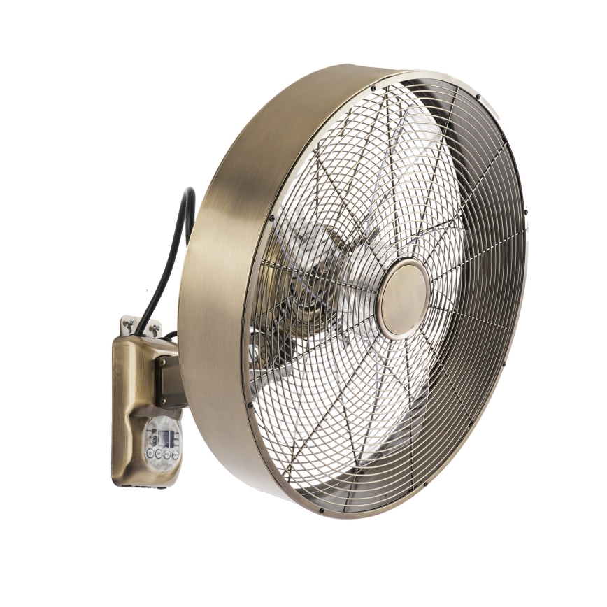 ZEVENTI - Wandventilator FANNY 50W/230V Ø 45 cm bronzefarben + Fernbedienung