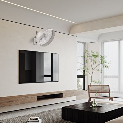 ZEVENTI - Wandventilator FANNY 50W/230V Ø 45 cm mattchrom + Fernbedienung