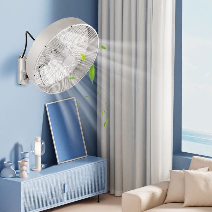 ZEVENTI - Wandventilator FANNY 50W/230V Ø 45 cm mattchrom + Fernbedienung