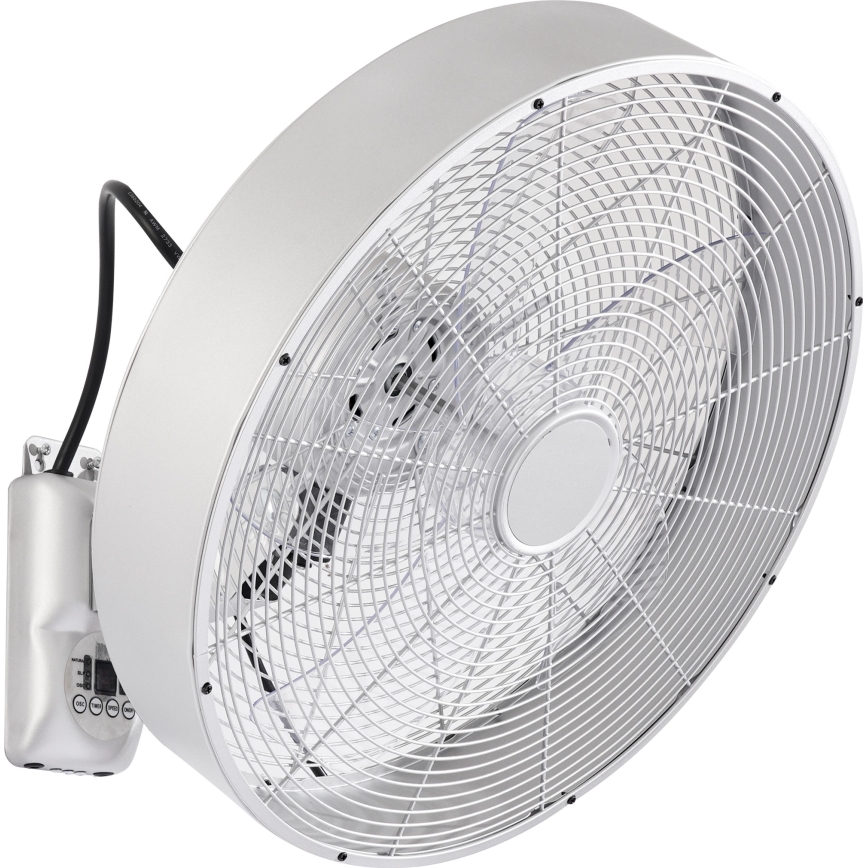 ZEVENTI - Wandventilator FANNY 50W/230V Ø 45 cm mattchrom + Fernbedienung
