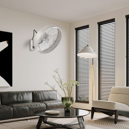 ZEVENTI - Wandventilator FANNY 50W/230V mattchrom + Fernbedienung