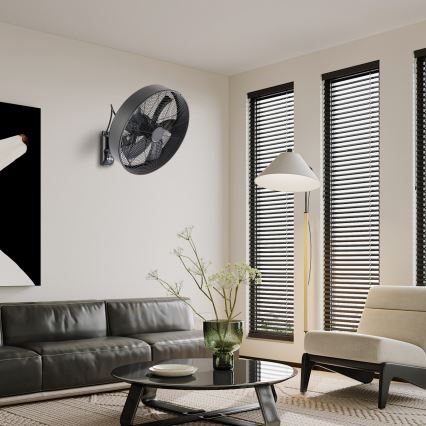 ZEVENTI - Wandventilator FANNY 50W/230V schwarz + Fernbedienung
