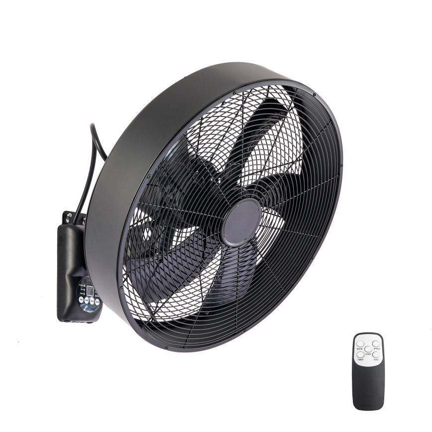 ZEVENTI - Wandventilator FANNY 50W/230V schwarz + Fernbedienung