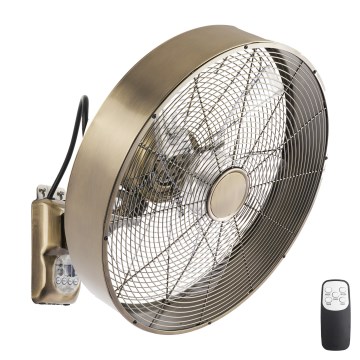 ZEVENTI - Wandventilator FANNY 50W/230V Ø 45 cm bronzefarben + Fernbedienung
