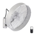 ZEVENTI - Wandventilator FANNY 50W/230V Ø 45 cm mattchrom + Fernbedienung