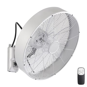 ZEVENTI - Wandventilator FANNY 50W/230V Ø 45 cm mattchrom + Fernbedienung