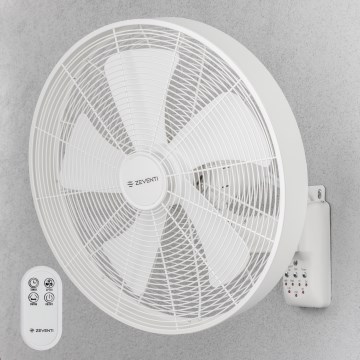 ZEVENTI - Wandventilator FREEZE 50 W / 230 V Ø 45 cm weiß + Fernbedienung