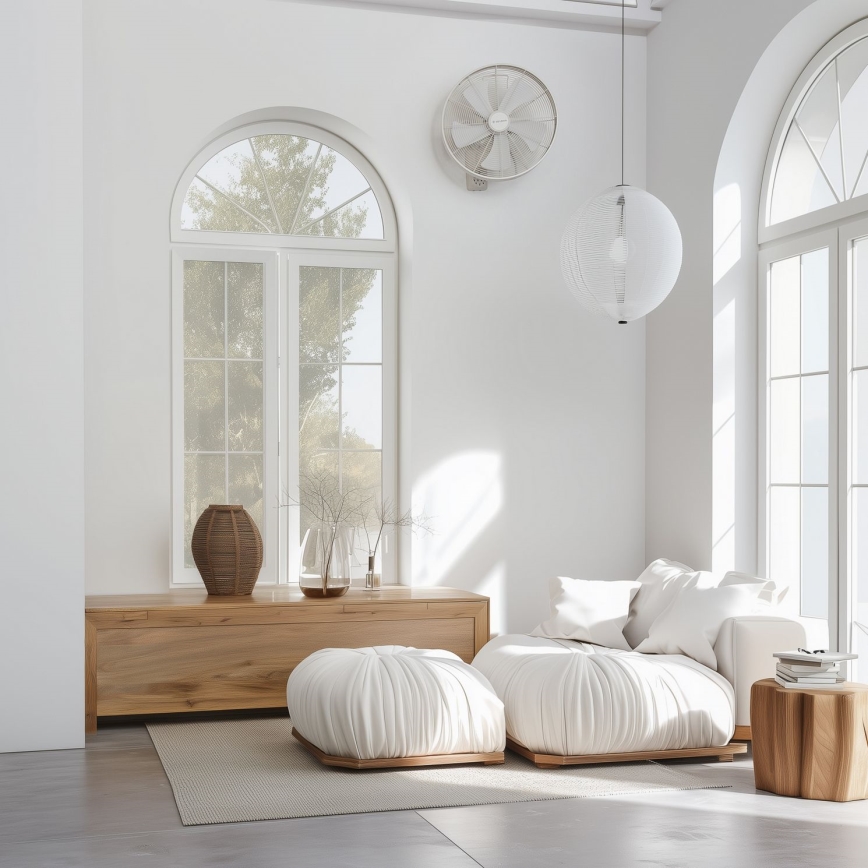 ZEVENTI - Wandventilator FREEZE 50 W / 230 V Ø 45 cm weiß + Fernbedienung
