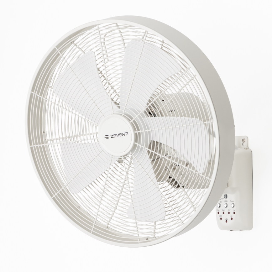 ZEVENTI - Wandventilator FREEZE 50 W / 230 V Ø 45 cm weiß + Fernbedienung