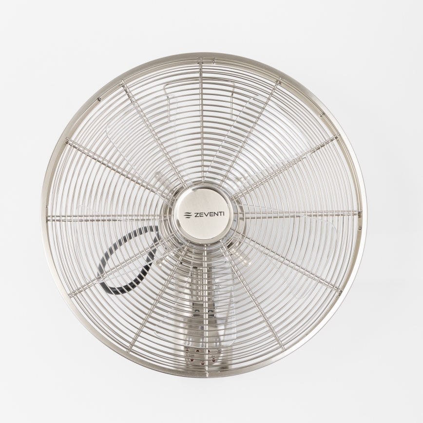 ZEVENTI - Wandventilator FREEZE 50W/230V Ø 45 cm mattchrom + Fernbedienung