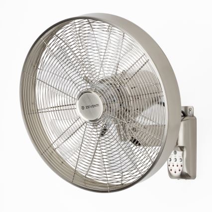 ZEVENTI - Wandventilator FREEZE 50W/230V Ø 45 cm mattchrom + Fernbedienung