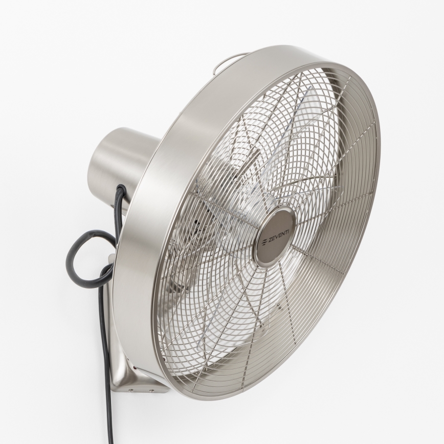 ZEVENTI - Wandventilator FREEZE 50W/230V Ø 45 cm mattchrom + Fernbedienung
