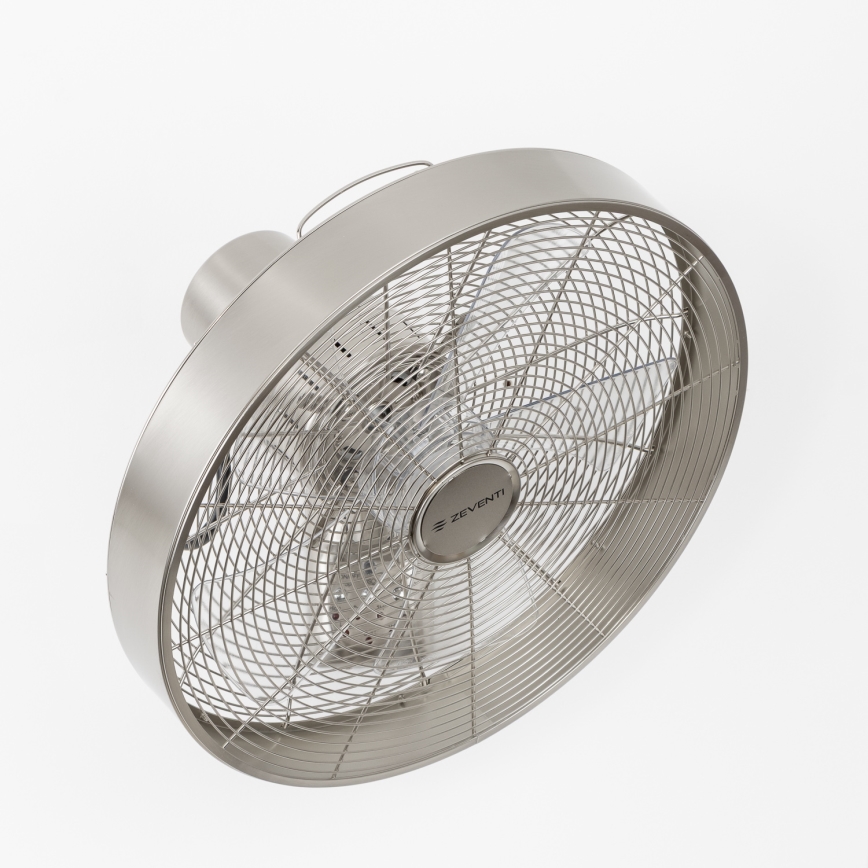 ZEVENTI - Wandventilator FREEZE 50W/230V Ø 45 cm mattchrom + Fernbedienung