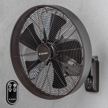 ZEVENTI - Wandventilator FREEZE 50W/230V Ø 45 cm schwarz/braun + Fernbedienung