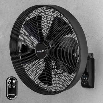 ZEVENTI - Wandventilator FREEZE 50W/230V Ø 45 cm schwarz + Fernbedienung