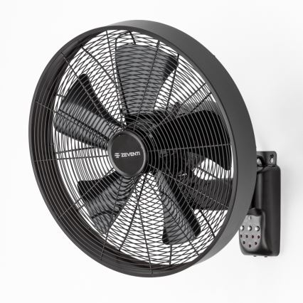 ZEVENTI - Wandventilator FREEZE 50W/230V Ø 45 cm schwarz + Fernbedienung