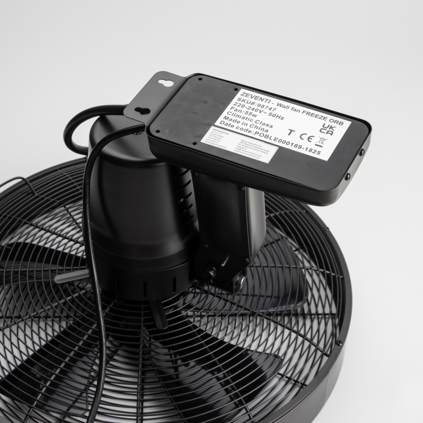ZEVENTI - Wandventilator FREEZE 50W/230V Ø 45 cm schwarz + Fernbedienung
