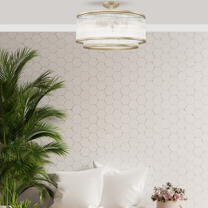 Zuma Line - Aufbau-Deckenleuchte 6xE14/60W/230V, Messing