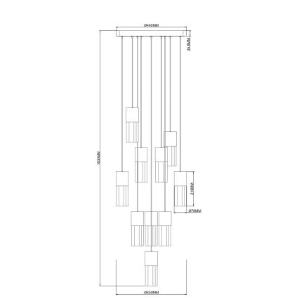 Zuma Line - LED-Pendelleuchte an Kabel LED/50W/230V, goldfarben
