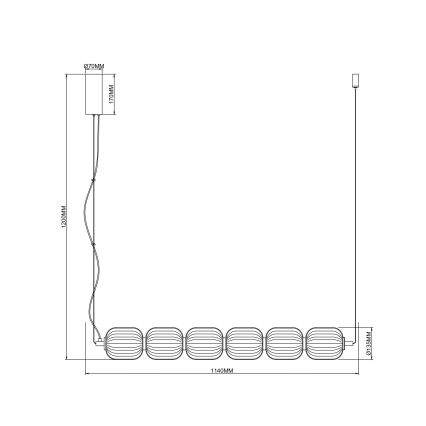 Zuma Line - LED-Pendelleuchte an Kabel LED/50W/230V gold