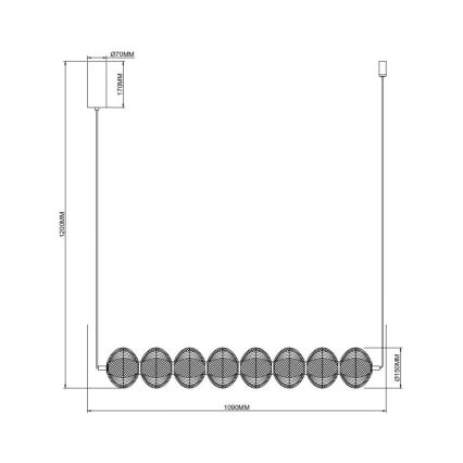 Zuma Line - LED-Pendelleuchte mit Seilabhängung LED/50W/230V goldfarben