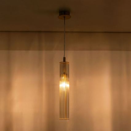 Zuma Line - Pendelleuchte an Kabel 1xE14/7W/230V goldfarben