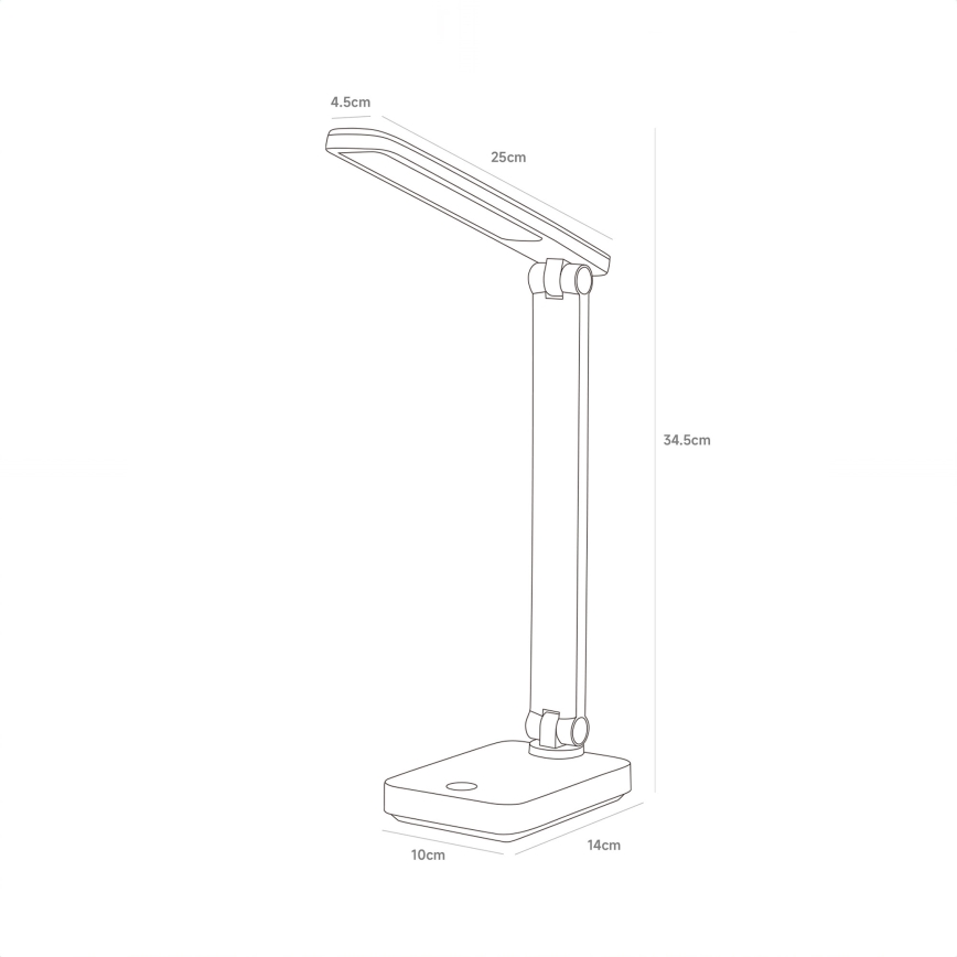 Zuma Line - Aufladbare LED-Tischleuchte LED/8W/1200 mAh 3000/4500/6000K CRI 90 schwarz