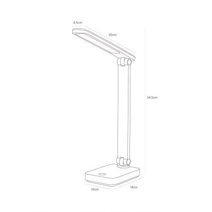 Zuma Line - Aufladbare LED-Tischleuchte LED/8W/1200 mAh 3000/4500/6000K CRI 90 weiß
