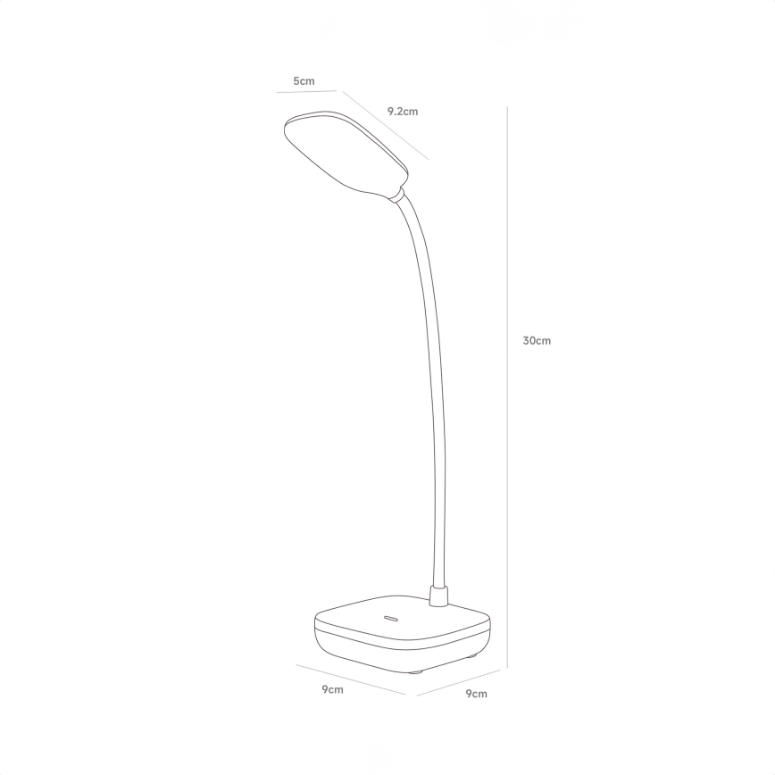 Zuma Line - LED Akku-Schreibtischlampe LED/7W/1200 mAh 3000/4500/6000K CRI 90 weiß