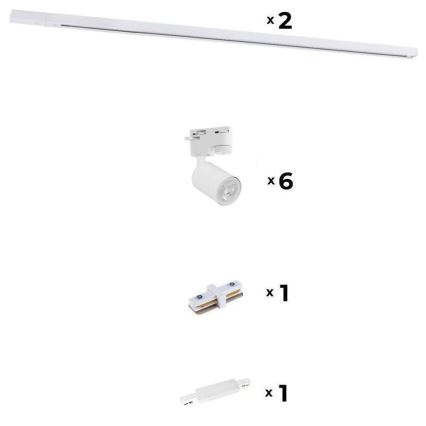 Zuma Line - Strahler für Schienensystem 6xGU10/10W/230V weiß + Schienenzubehör