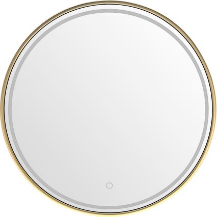 Zuma Line - LED-Badezimmer-Wandspiegel mit LED-Hinterbeleuchtung/36W/230V 3000/4000/6000K Ø 80 cm IP44 goldfarben